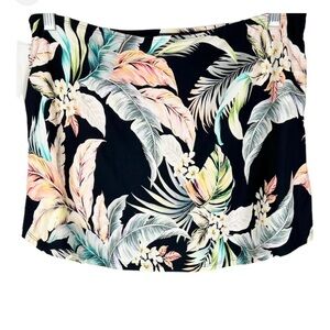 Jantzen over swim skirt size 8 black tropical nwt